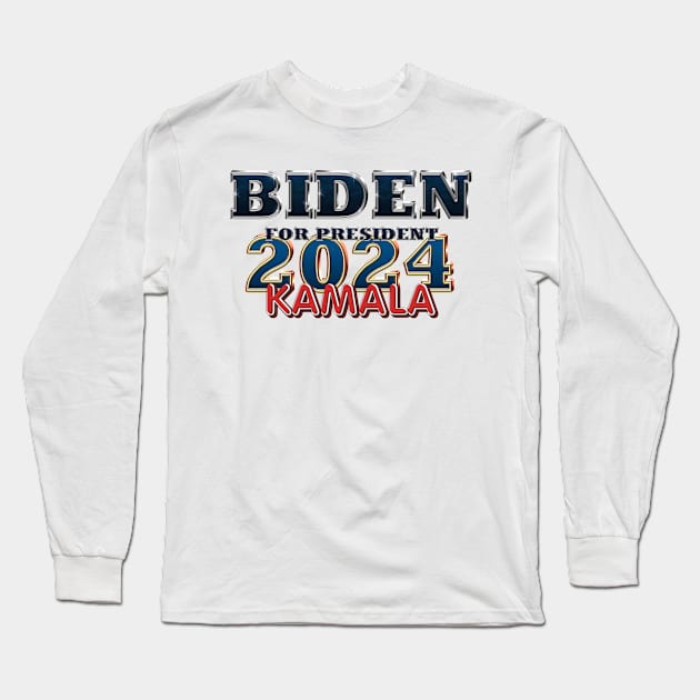 Biden 2024 Long Sleeve T-Shirt by teepossible